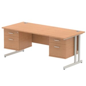 Impulse 1800mm Cantilever Straight Desk With Two Fixed Pedestal - Image 29