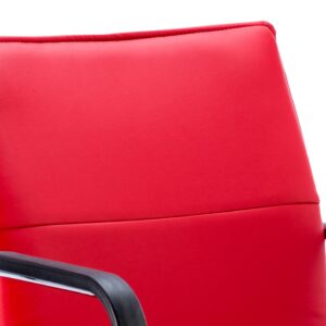Echo Medium Back Leather Cantilever Visitor Chair with Arms - Image 5