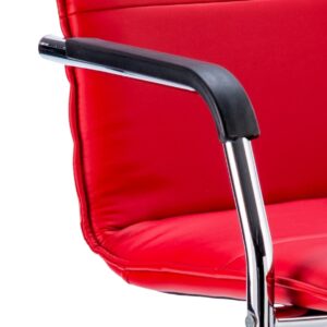 Echo Medium Back Leather Cantilever Visitor Chair with Arms - Image 4