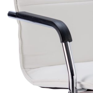 Echo Medium Back Leather Cantilever Visitor Chair with Arms - Image 7