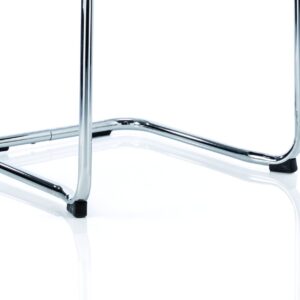 Echo Medium Back Leather Cantilever Visitor Chair with Arms - Image 8