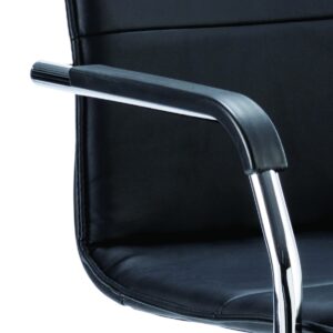 Echo Medium Back Leather Cantilever Visitor Chair with Arms - Image 3