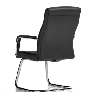 Carter Medium Back Black Leather Cantilever Visitor Office Chair with Arms - Image 2
