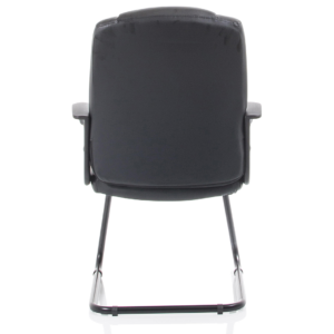 Bella Medium Back Black Bonded Leather Black Frame Cantilever Visitor Chair - Image 6