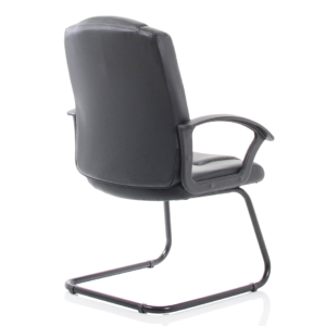 Bella Medium Back Black Bonded Leather Black Frame Cantilever Visitor Chair - Image 7
