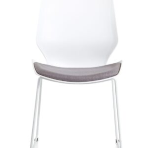 Florence Sled White Frame Fabric Seat Visitor Chair - Image 2