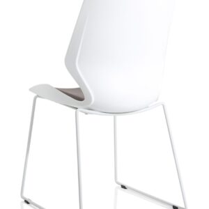 Florence Sled White Frame Fabric Seat Visitor Chair - Image 5