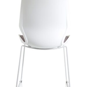 Florence Sled White Frame Fabric Seat Visitor Chair - Image 6