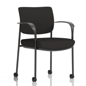 Brunswick Deluxe Medium Back Stacking Visitor Office Chair with Arms with Castors - Image 2