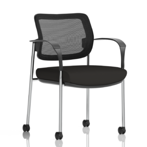 Brunswick Deluxe Medium Back Stacking Visitor Office Chair with Arms with Castors - Image 3