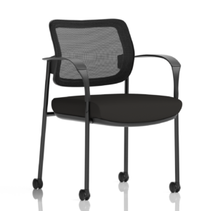 Brunswick Deluxe Medium Back Stacking Visitor Office Chair with Arms with Castors - Image 4
