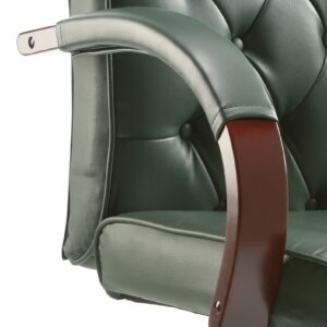 Chesterfield High Back Leather Executive Office Chair with Arms - Image 9