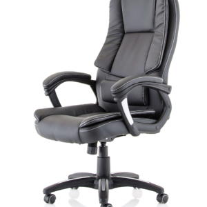 Dakota High Back Black Leather Executive Office Chair with Arms - Image 3