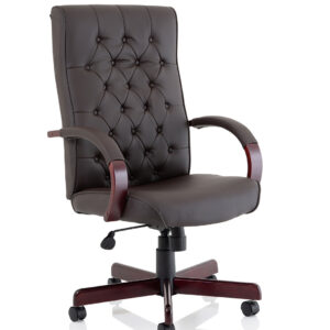Chesterfield High Back Leather Executive Office Chair with Arms - Image 19