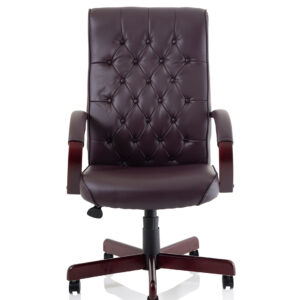 Chesterfield High Back Leather Executive Office Chair with Arms - Image 11