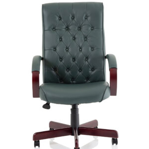 Chesterfield High Back Leather Executive Office Chair with Arms - Image 2