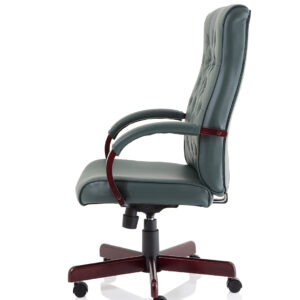 Chesterfield High Back Leather Executive Office Chair with Arms - Image 4