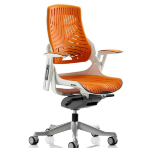 Zure High Back White Shell Executive Office Chair with Arms - Image 33