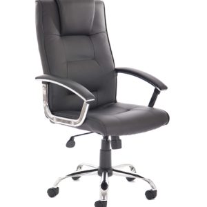 Thrift High Back Executive Black Leather Office Chair with Arms