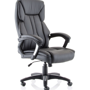 Stratford High Back Executive Black Leather Office Chair with Arms