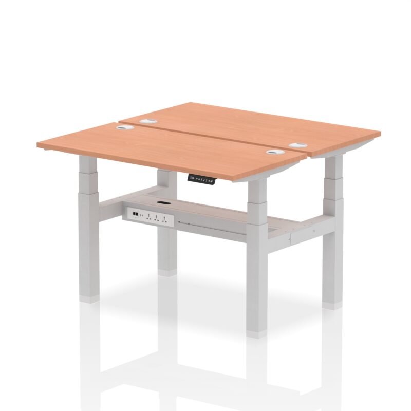 Air Back-to-Back Slimline Height Adjustable Bench Desk - 2 Person - Image 2