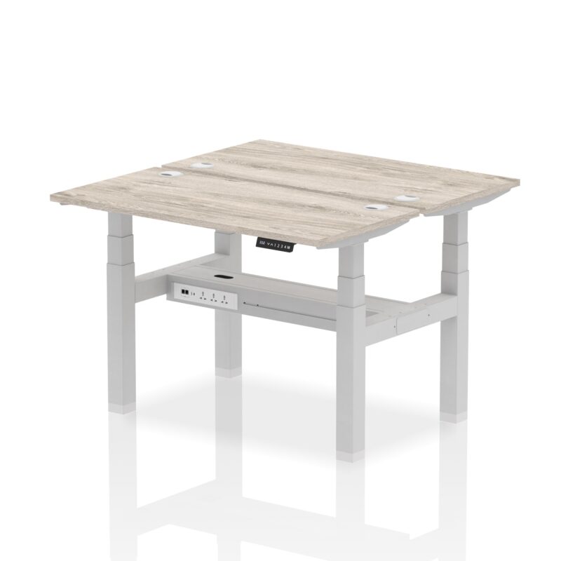 Air Back-to-Back Slimline Height Adjustable Bench Desk - 2 Person - Image 5