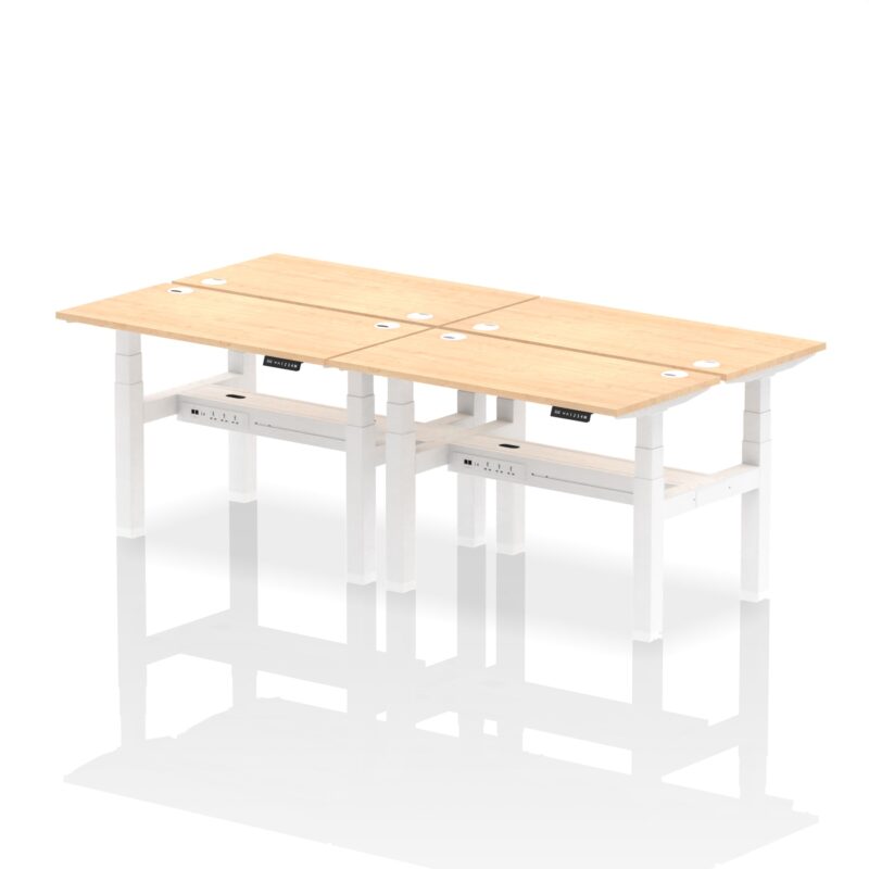 Air Back-to-Back Slimline Height Adjustable Bench Desk - 4 Person - Image 9