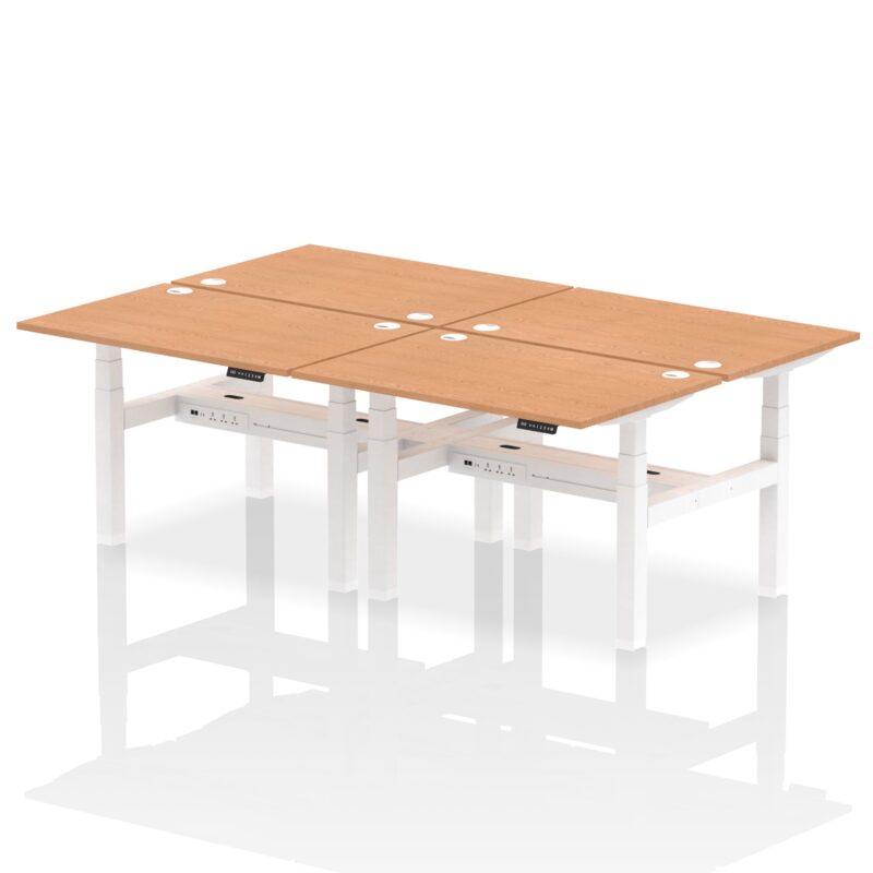 Air Back-to-Back Height Adjustable Bench Desk - 4 Person - Image 12