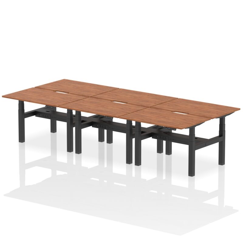 Air Back-to-Back Scalloped Edge Height Adjustable Bench Desk - 6 Person - Image 13