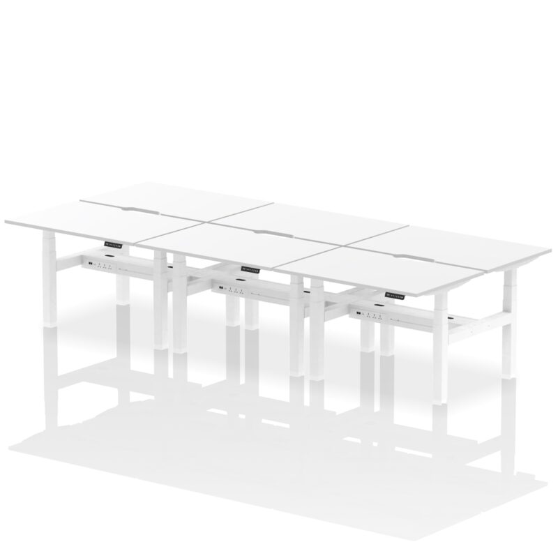 Air Back-to-Back Scalloped Edge Height Adjustable Bench Desk - 6 Person - Image 18
