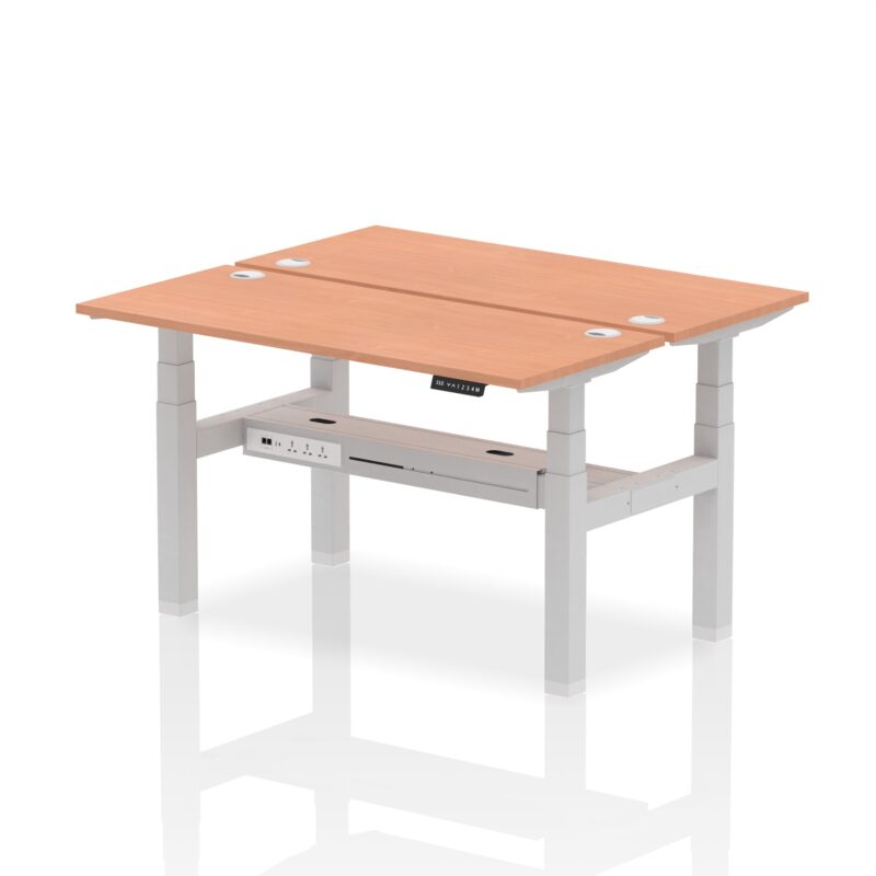 Air Back-to-Back Slimline Height Adjustable Bench Desk - 2 Person - Image 20