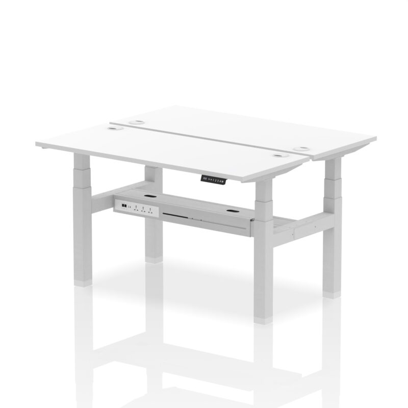 Air Back-to-Back Slimline Height Adjustable Bench Desk - 2 Person - Image 35