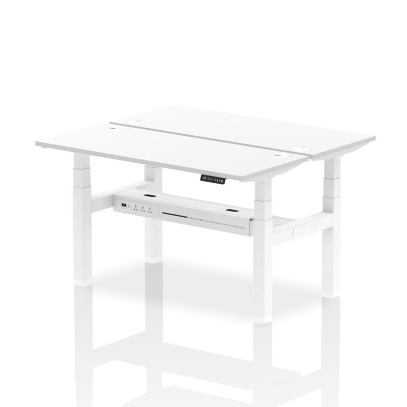 Air Back-to-Back Slimline Height Adjustable Bench Desk - 2 Person - Image 36