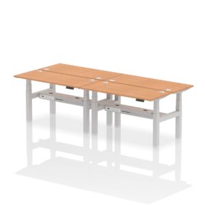 Air Back-to-Back Slimline Height Adjustable Bench Desk - 4 Person - Image 29
