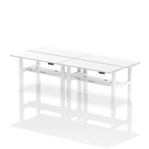 Air Back-to-Back Slimline Height Adjustable Bench Desk - 4 Person - Image 36