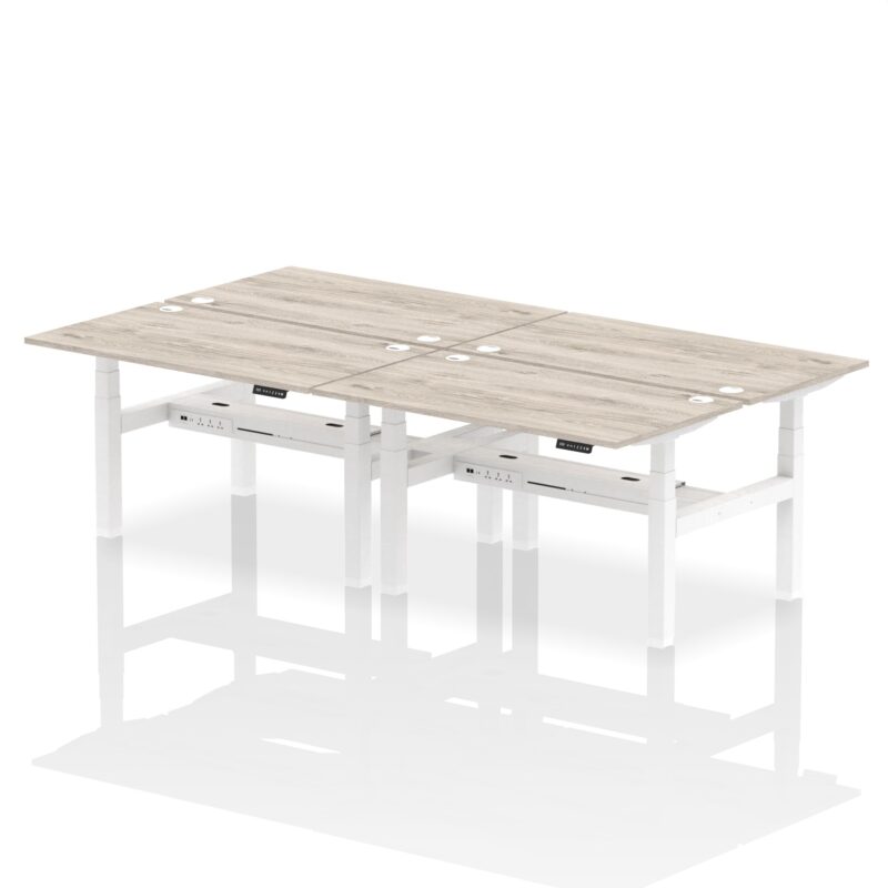 Air Back-to-Back Height Adjustable Bench Desk - 4 Person - Image 24