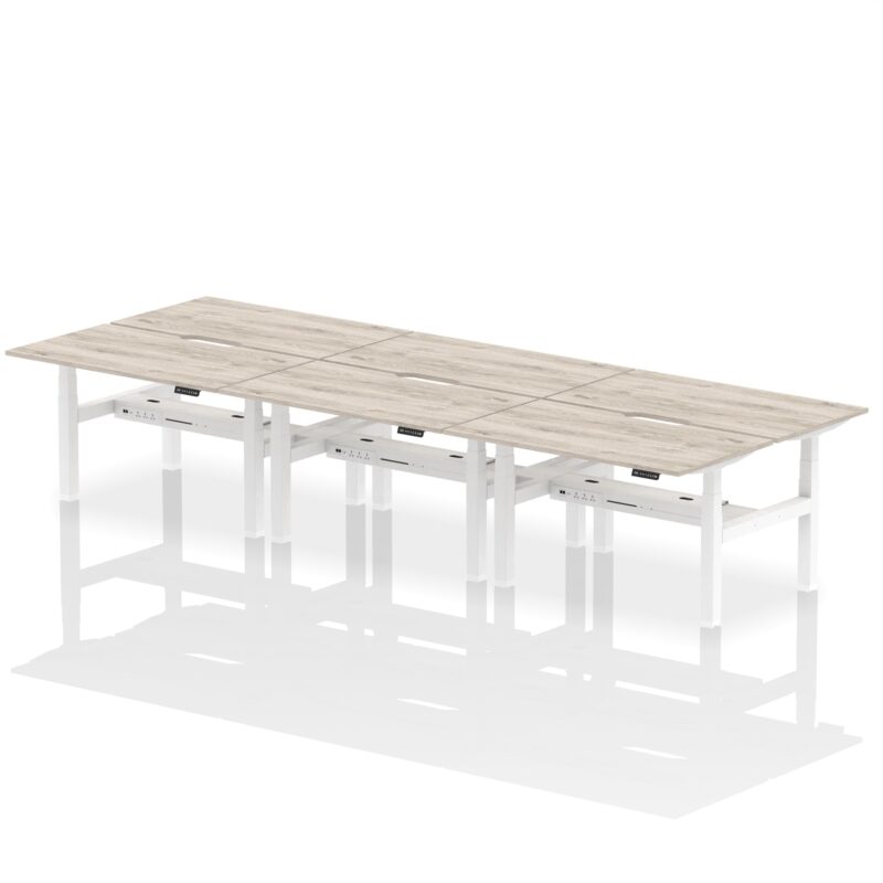 Air Back-to-Back Scalloped Edge Height Adjustable Bench Desk - 6 Person - Image 24