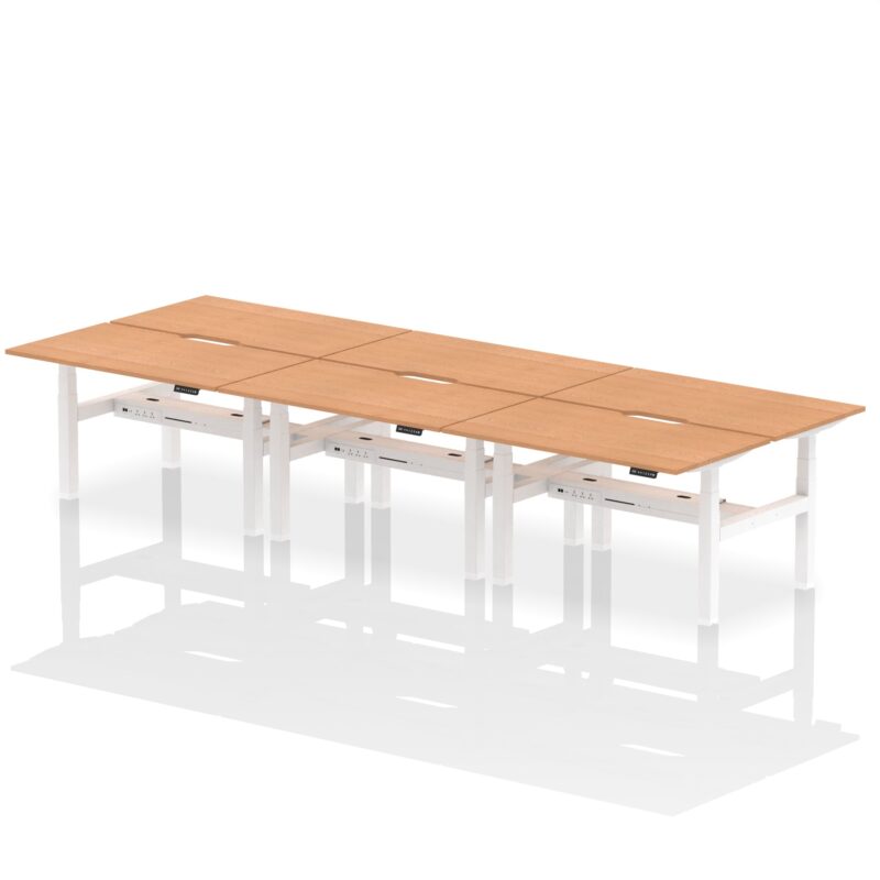 Air Back-to-Back Scalloped Edge Height Adjustable Bench Desk - 6 Person - Image 30