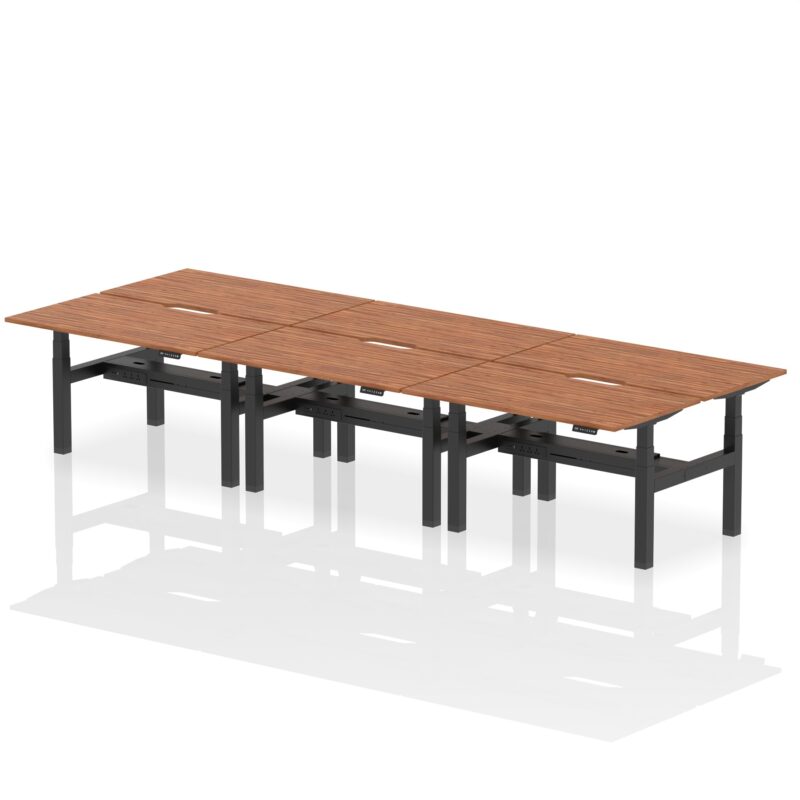 Air Back-to-Back Scalloped Edge Height Adjustable Bench Desk - 6 Person - Image 31