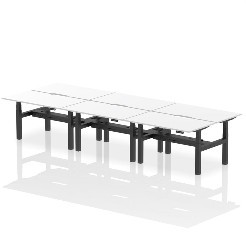 Air Back-to-Back Scalloped Edge Height Adjustable Bench Desk - 6 Person - Image 34