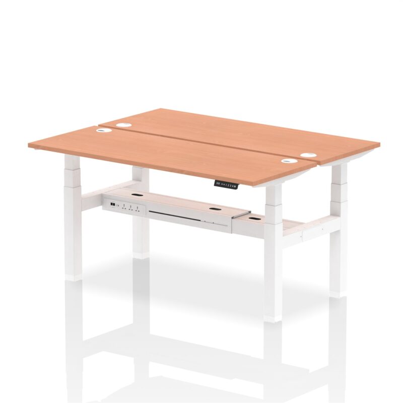 Air Back-to-Back Slimline Height Adjustable Bench Desk - 2 Person - Image 39