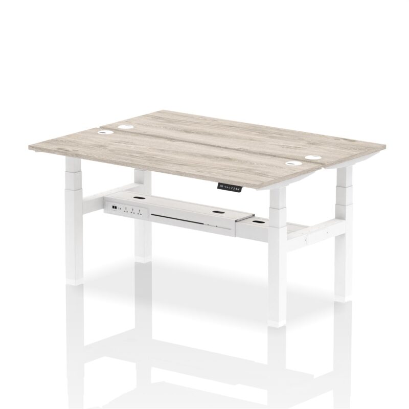 Air Back-to-Back Slimline Height Adjustable Bench Desk - 2 Person - Image 42