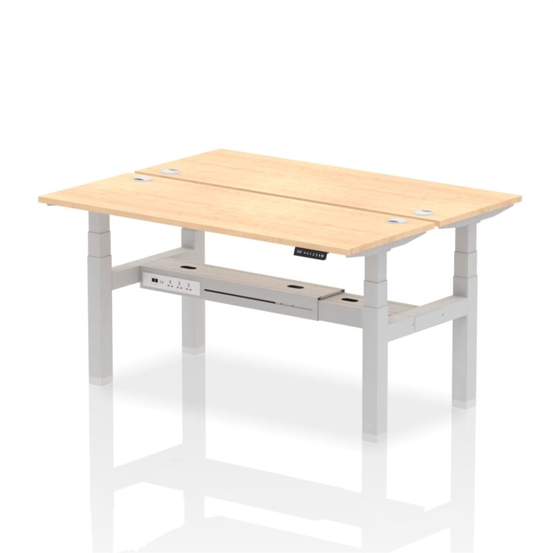 Air Back-to-Back Slimline Height Adjustable Bench Desk - 2 Person - Image 44
