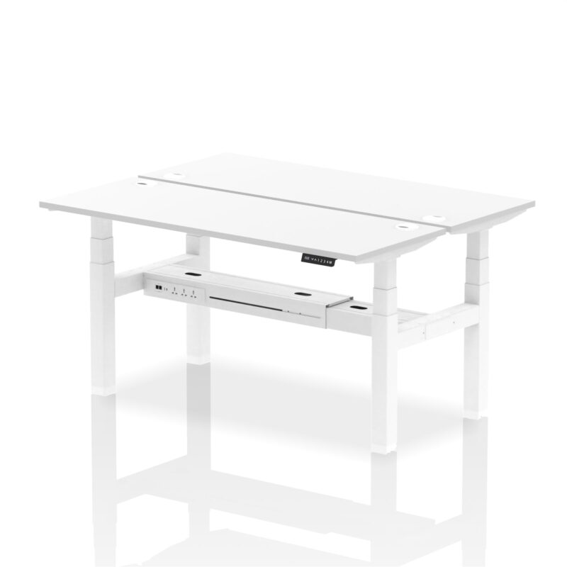 Air Back-to-Back Slimline Height Adjustable Bench Desk - 2 Person - Image 54