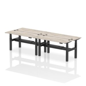 Air Back-to-Back Slimline Height Adjustable Bench Desk - 4 Person - Image 40