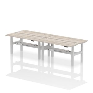 Air Back-to-Back Slimline Height Adjustable Bench Desk - 4 Person - Image 41