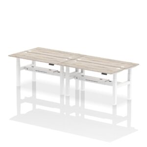 Air Back-to-Back Slimline Height Adjustable Bench Desk - 4 Person - Image 42