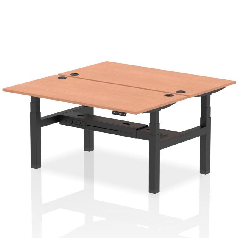 Air Back-to-Back Height Adjustable Bench Desk - 2 Person - Image 37