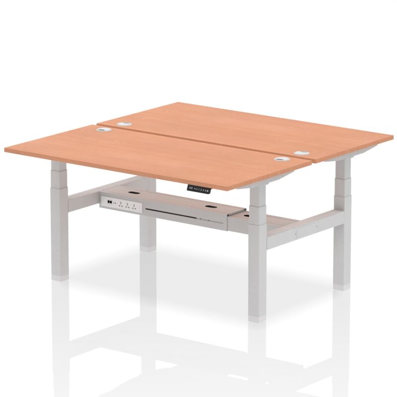 Air Back-to-Back Height Adjustable Bench Desk - 2 Person - Image 38