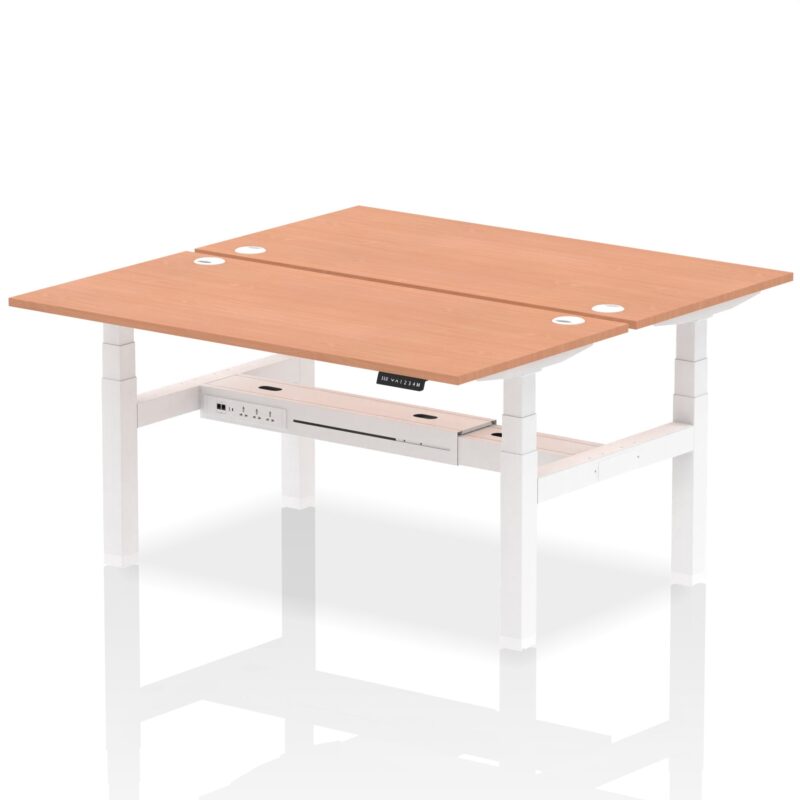 Air Back-to-Back Height Adjustable Bench Desk - 2 Person - Image 39